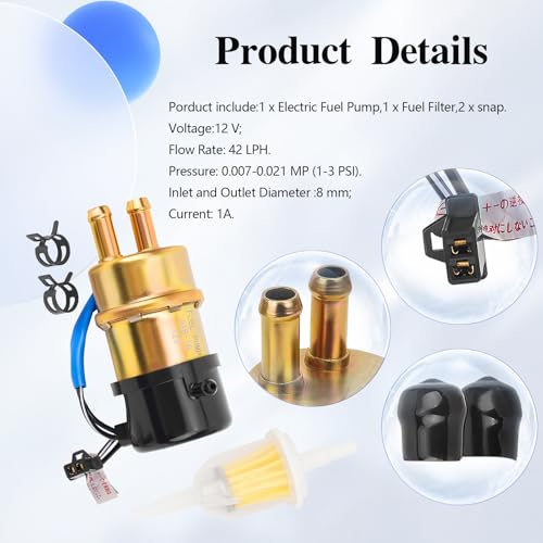 Road Passion 12v Electric Fuel Pump for Yamaha V star 650/1100 XVS650/XVS1100 / Virago 1000/1100 /Vmax 1200 / XJ600S Seca II / TZ250/ v star 1100 - Image 3