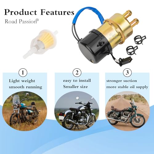 Road Passion 12v Electric Fuel Pump for Yamaha V star 650/1100 XVS650/XVS1100 / Virago 1000/1100 /Vmax 1200 / XJ600S Seca II / TZ250/ v star 1100 - Image 4