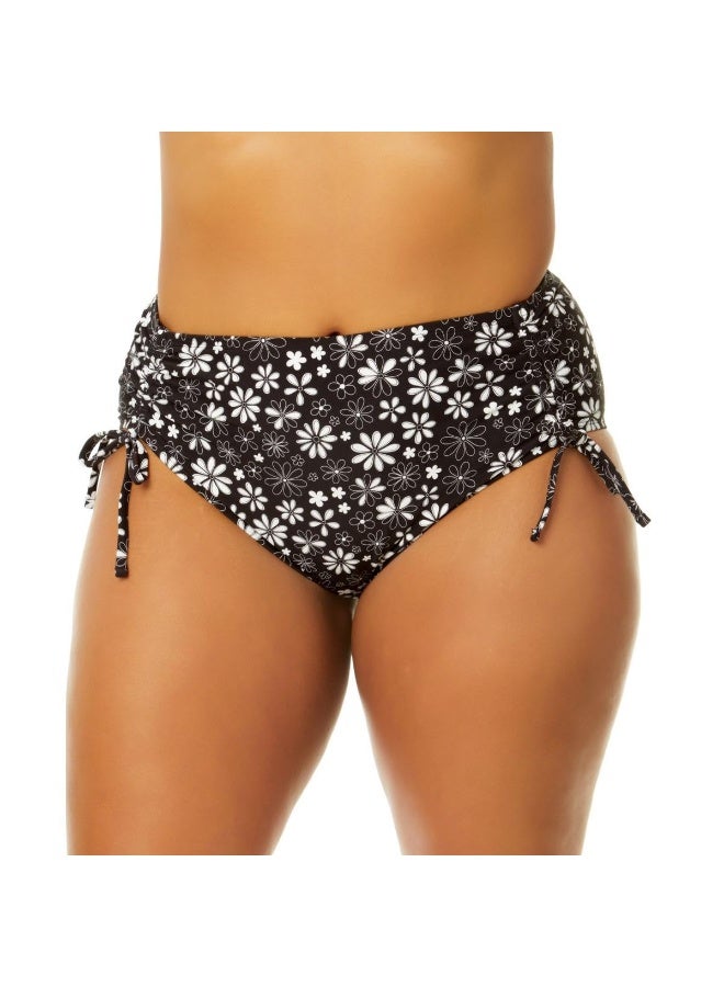 Salt + Cove Trendy Plus Size Coastal Fleurs Soft Side-Tab Bikini Bottoms 2(20/22 - Image 1