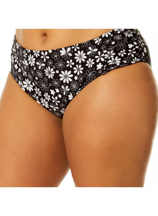 Salt + Cove Trendy Plus Size Coastal Fleurs Soft Side-Tab Bikini Bottoms 2(20/22 - Image 3