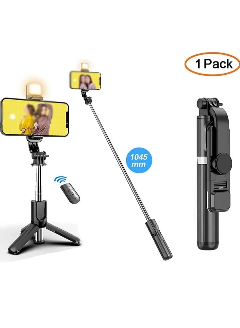 NEW Q02s 1045mm LED Rod Light Selfie Stick with Bluetooth Remote & Tripod – Portable Black Design for Enhanced Lighting and Stability - Image 3