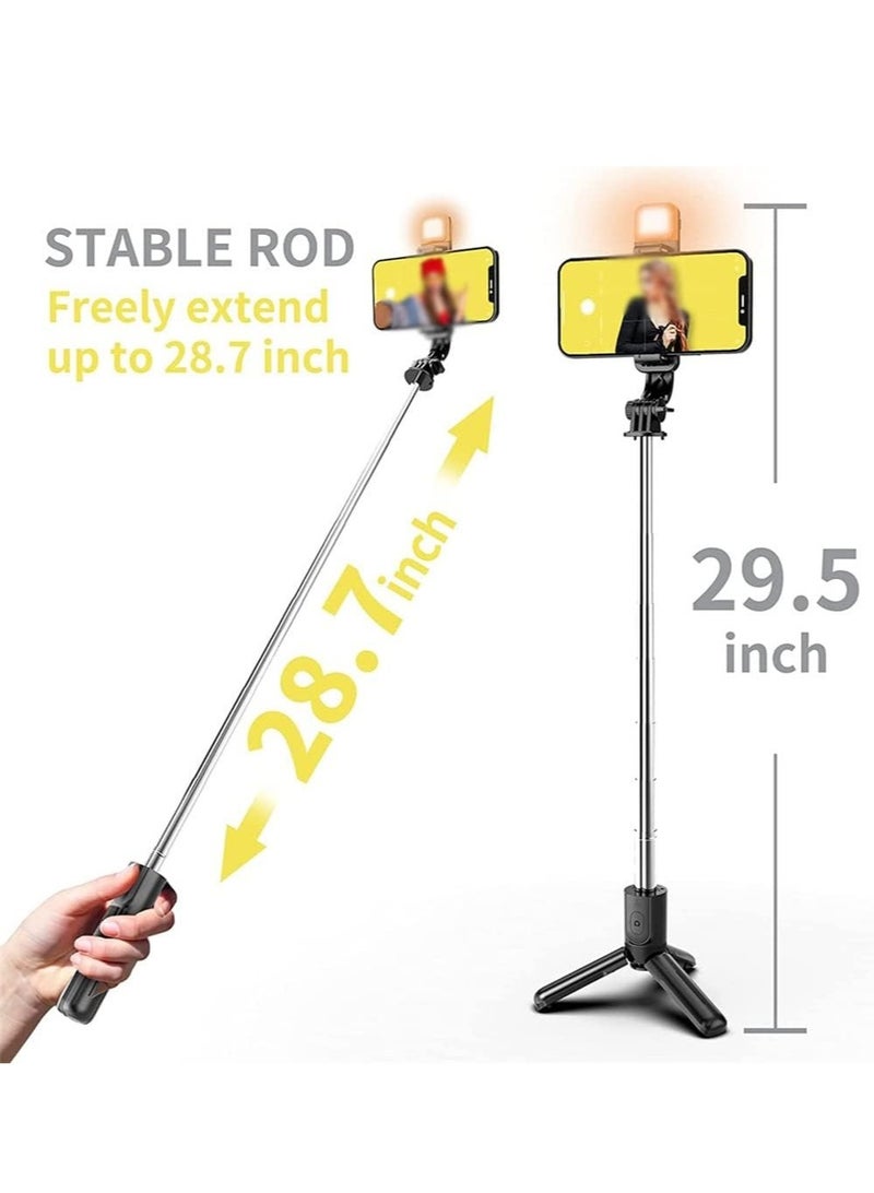 NEW Q02s 1045mm LED Rod Light Selfie Stick with Bluetooth Remote & Tripod – Portable Black Design for Enhanced Lighting and Stability - Image 5