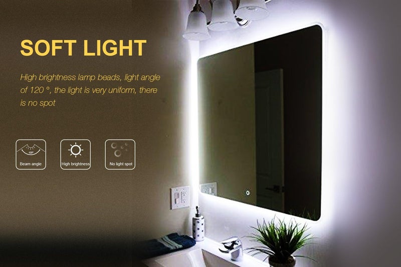 ViLSOM مجموعة أضواء مرآة الزينة LED، 13 قدم/4 متر 240 LED لمرايا الزينة مع ديمر ومصدر طاقة، المرآة غير مشمولة - Image 5