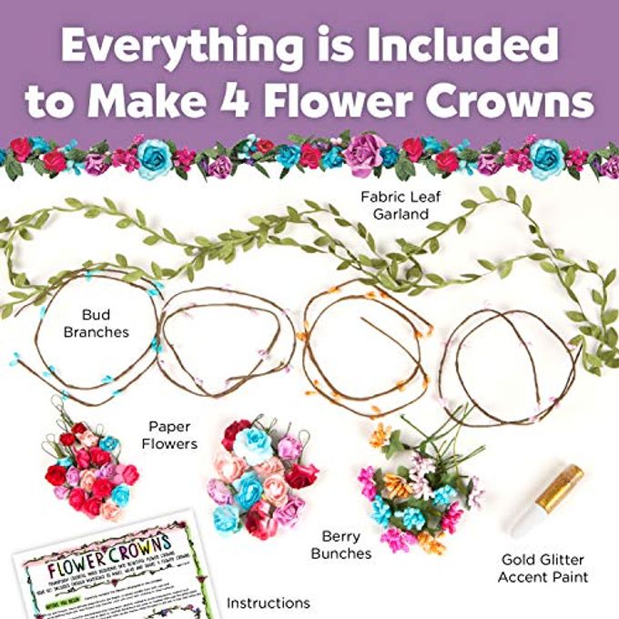 Creativity for Kids Flower Crowns Craft Kit Create 4 Hair Accessories (Ages 7+) - Image 2