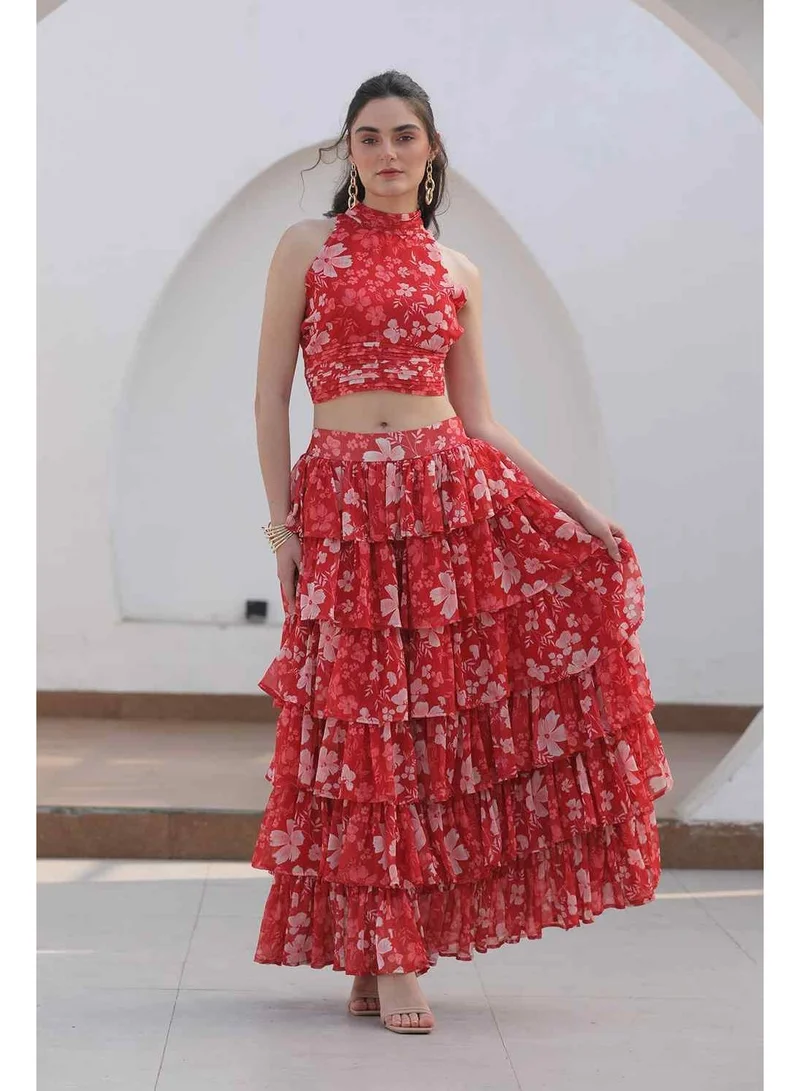 Luxe & Hardy طقم بريا المنسق من لوكس آند هاردي - أحمر