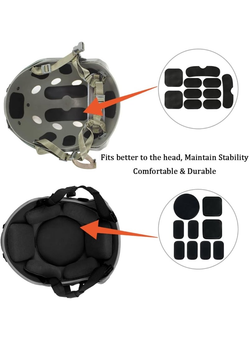 Universal Airsoft Helmet Pads,Tactical Helmet Replacement Foam Padding Kits Bicycle Accessories Mats,Comfortable Helmet Replacement Foam Padding Kits Accessories Mats for Fast/Mich/ACH/USMC/PASGT Helmet Black - Image 4