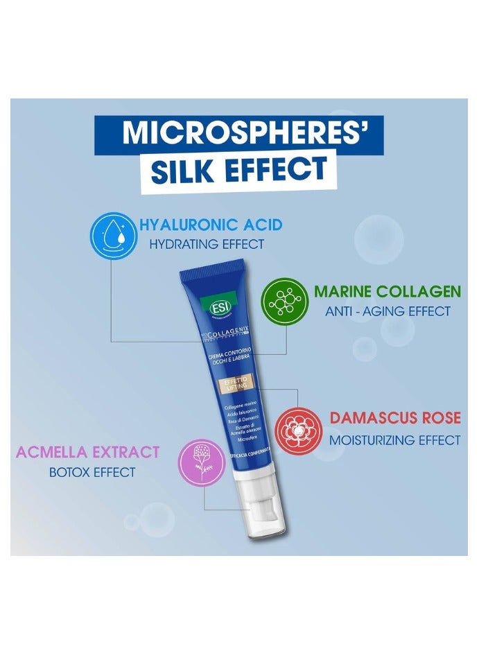 ESI Biocollagenix Eye & Lip Cream | Silicone Facial Cleansing Brush Included | Damascus Rose, Collagen & Hyaluronic Acid | Anti-Wrinkle for Fine Lines, Dark Circles & Puffiness | Hydrating & Firming - Image 3