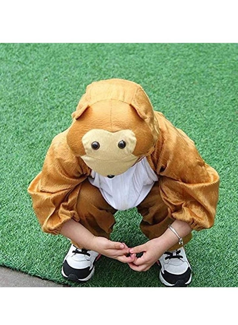 Brain Giggles Monkey Animal Plush Costume Design Halloween Carnival Party Jumpsuit for Kids Boys & Girls - Large - Image 3