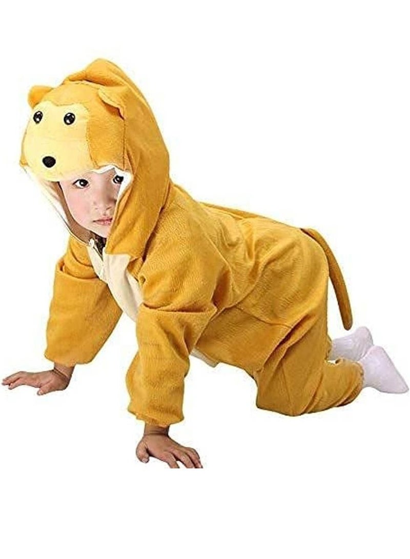 Brain Giggles Monkey Animal Plush Costume Design Halloween Carnival Party Jumpsuit for Kids Boys & Girls - Large - Image 1