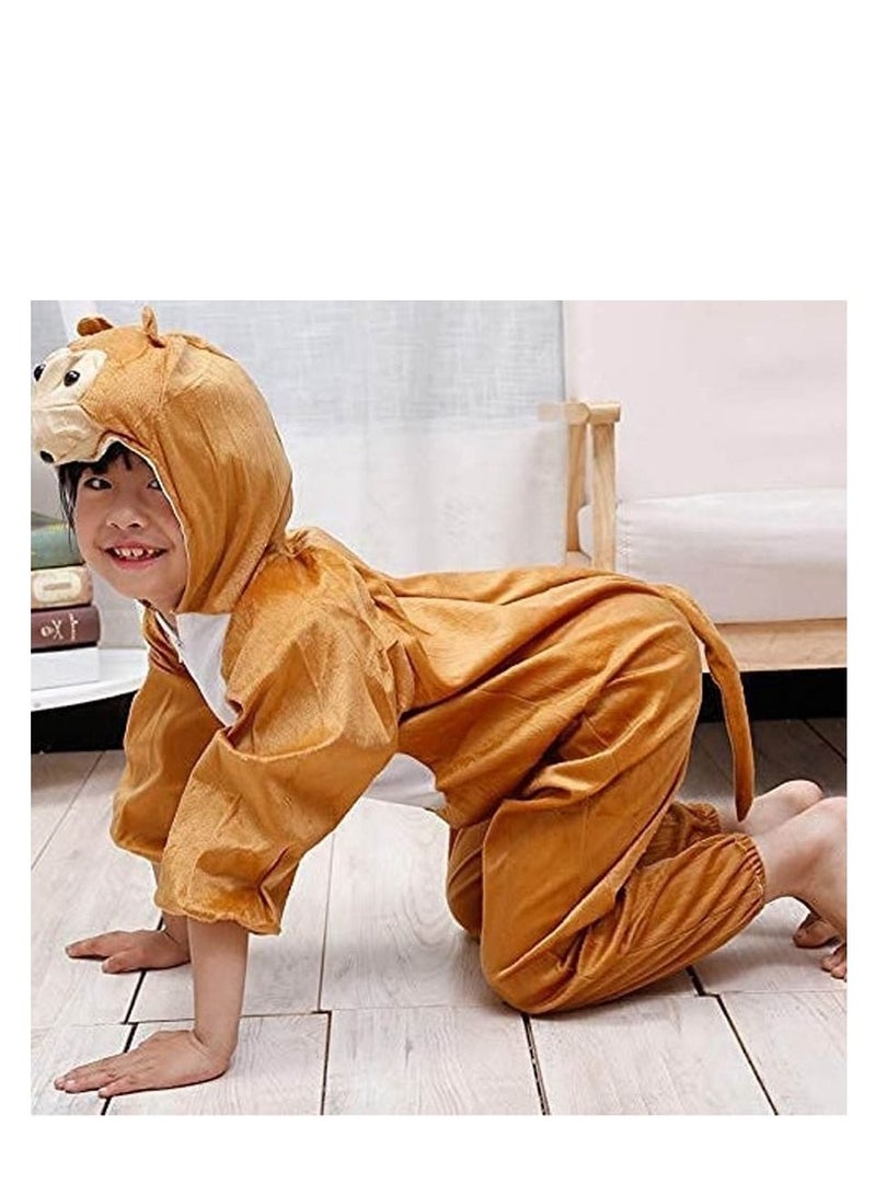 Brain Giggles Monkey Animal Plush Costume Design Halloween Carnival Party Jumpsuit for Kids Boys & Girls - Large - Image 4