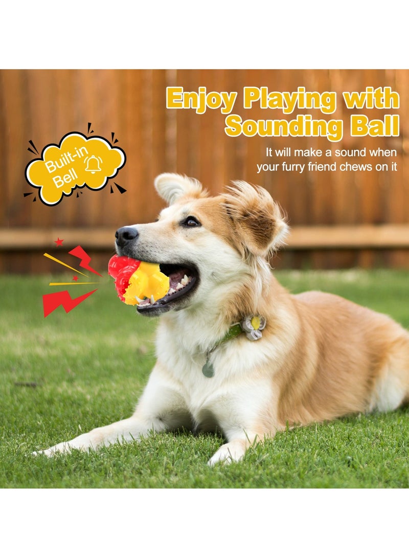 Goolsky كرة لعبة الكلاب التي تصدر صوتًا وتخرج الطعام - مقاومة للمضغ وتساعد على طحن الأسنان وتخفيف الملل - Image 3