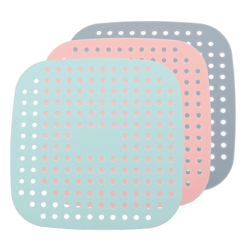 ZLR ZLR Silicone Liners Square 85 Inches EcoFriendly 3 Pack Reusable Air Fryer Liners for Parchment Paper Replacement Oil Proof Easy Clean 