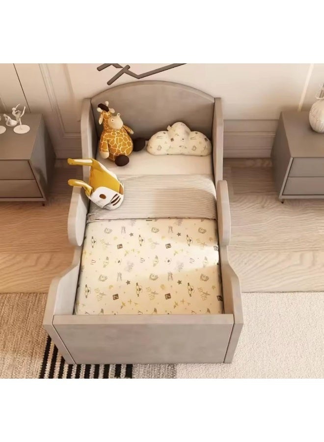 Velvet Upholstered Toddler Floor Bed - Image 2