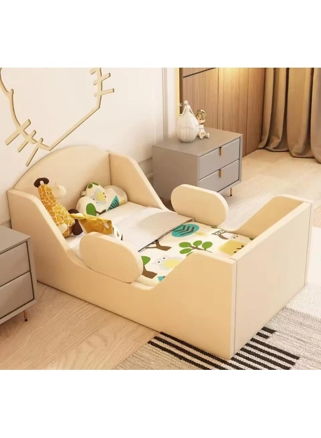 Velvet Upholstered Toddler Floor Bed - Image 1