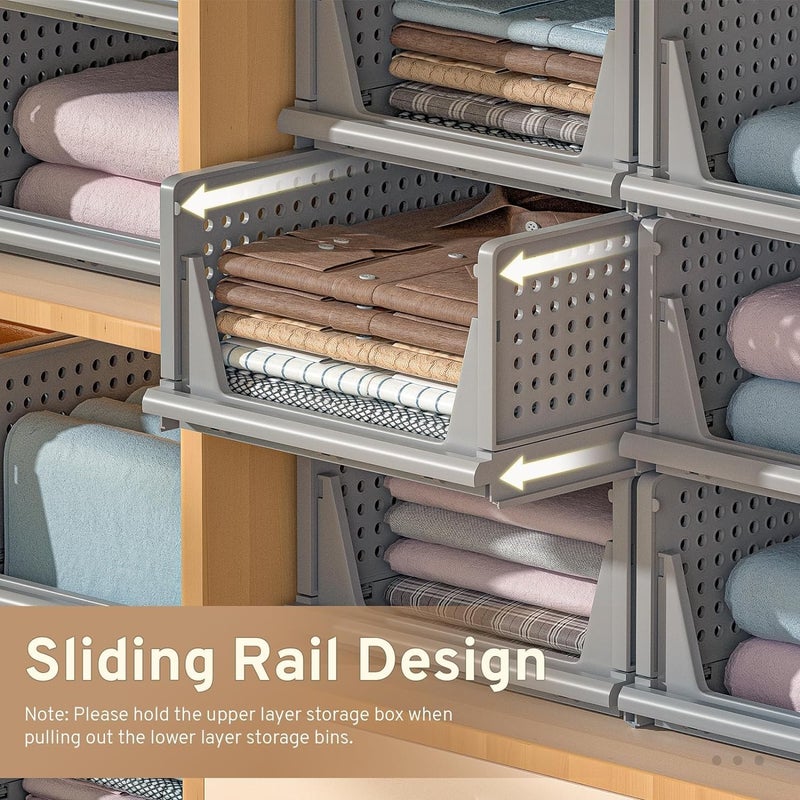 VERAT رفوف تخزين قابلة للطي وقابلة للتكديس من فيرات 5 قطع - Image 4