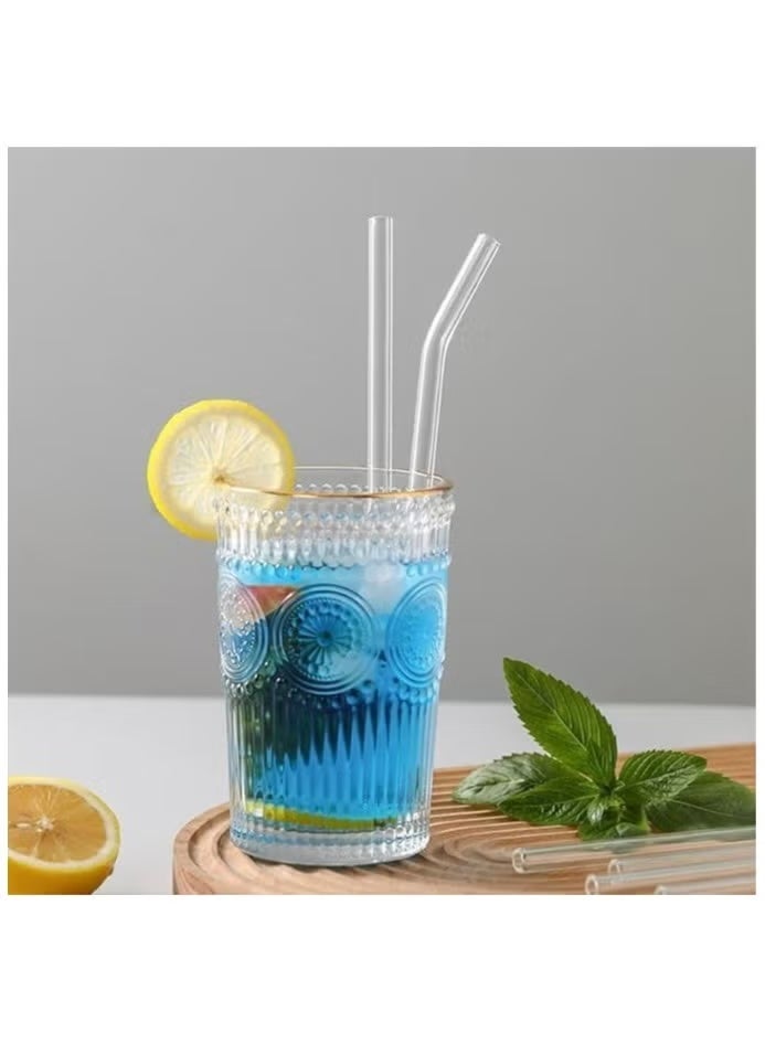 Glass Shalimo 4 pcs, heat resistant Shalimo, Transparent Shalimo, Reusable Shalimo, glass transparent Straw , glass drinking tube, non-disposable Shalimo, glass shalimo Plus 1 Brush for Cleaning, Shalimoh After Use - Image 1