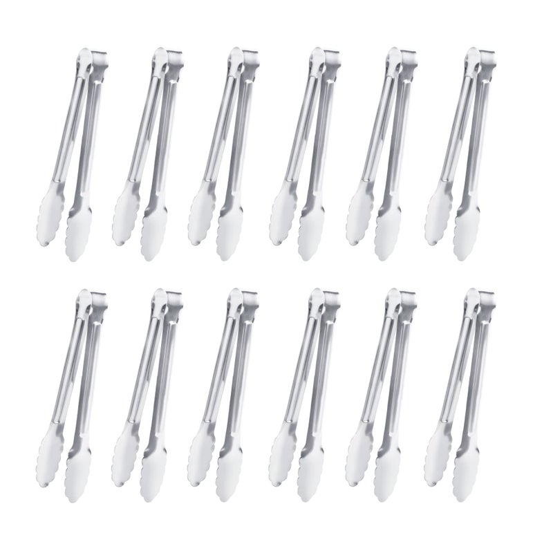 Serving TongsBuffet Tongs Dmoera Stainless Steel Food Tong Serving Tong Small Serving Tongs Stainless Steel Mini Appetizer Tongs Set of 12