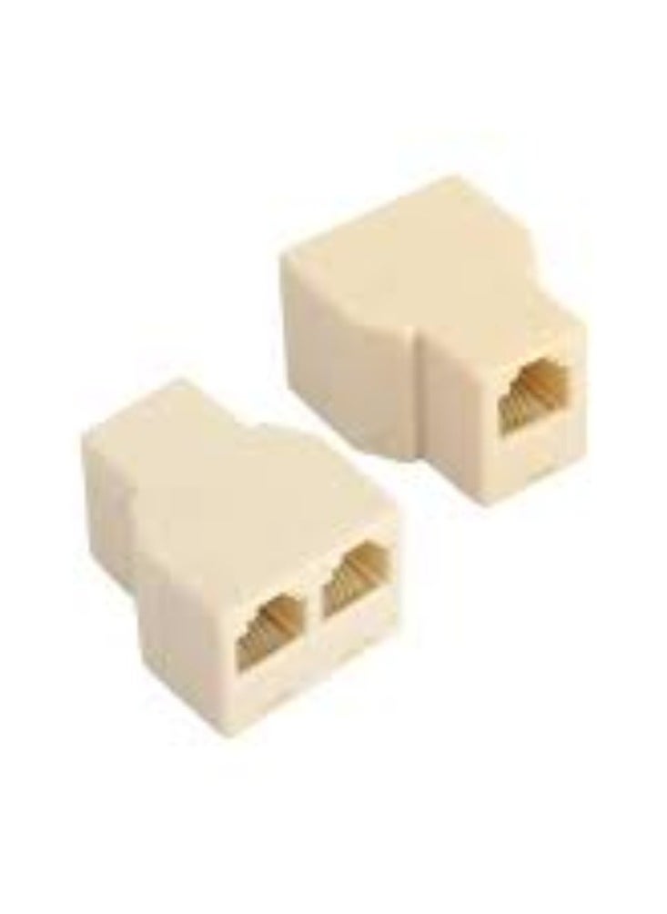 KNP KNP Portable RJ45 Splitter Connector (Beige) is a compact and convenient device designed to split a single RJ45 Ethernet cable into two separate connections.  - Image 1