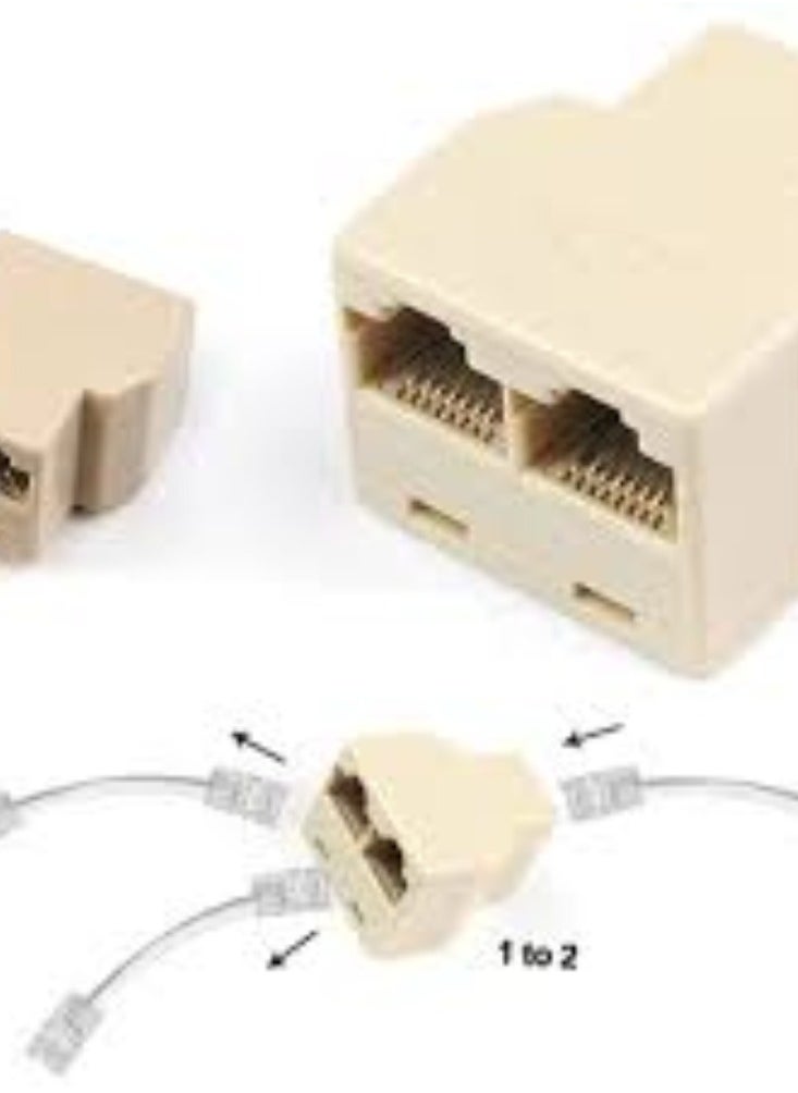 KNP KNP Portable RJ45 Splitter Connector (Beige) is a compact and convenient device designed to split a single RJ45 Ethernet cable into two separate connections.  - Image 3