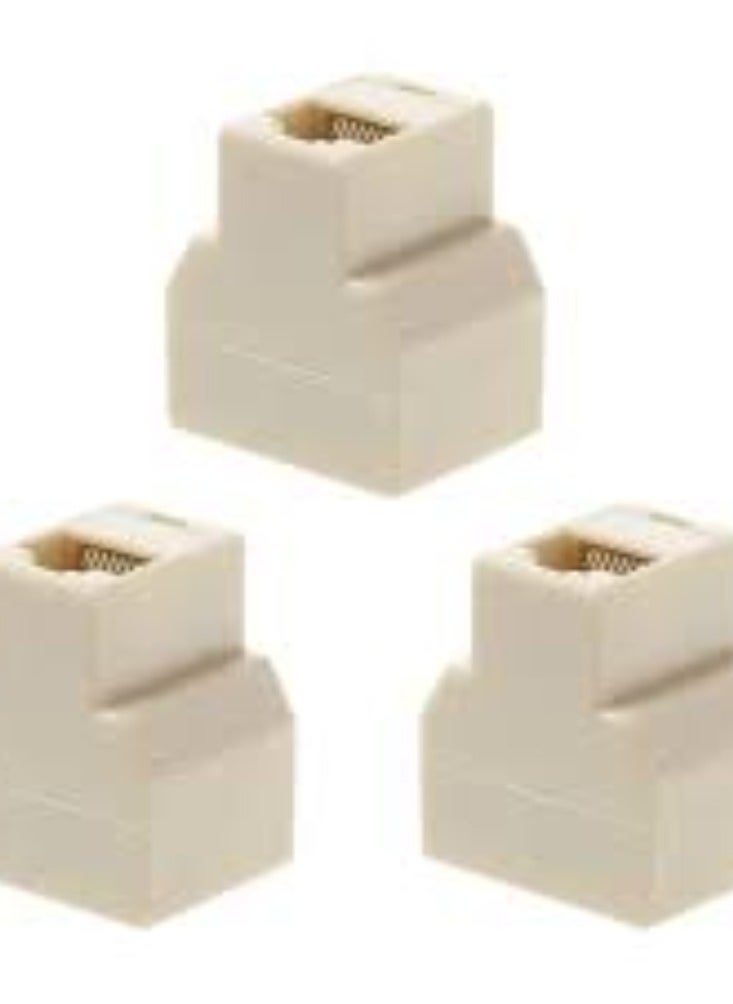 KNP KNP Portable RJ45 Splitter Connector (Beige) is a compact and convenient device designed to split a single RJ45 Ethernet cable into two separate connections.  - Image 2