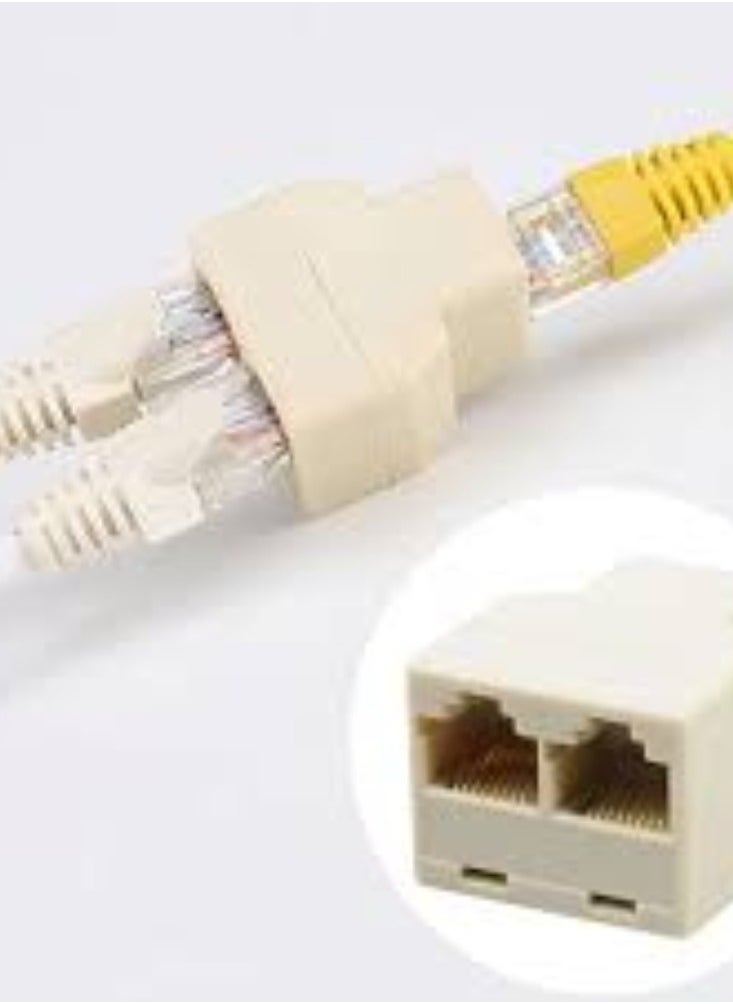 KNP KNP Portable RJ45 Splitter Connector (Beige) is a compact and convenient device designed to split a single RJ45 Ethernet cable into two separate connections.  - Image 4
