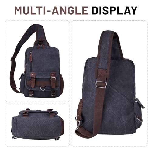 mygreen Sling Backpack for Men One Shoulder Single Strap Backpacks Canvas Cross Body Messenger Sling Bag Pack for Travel, Outdoor Sport - Image 5