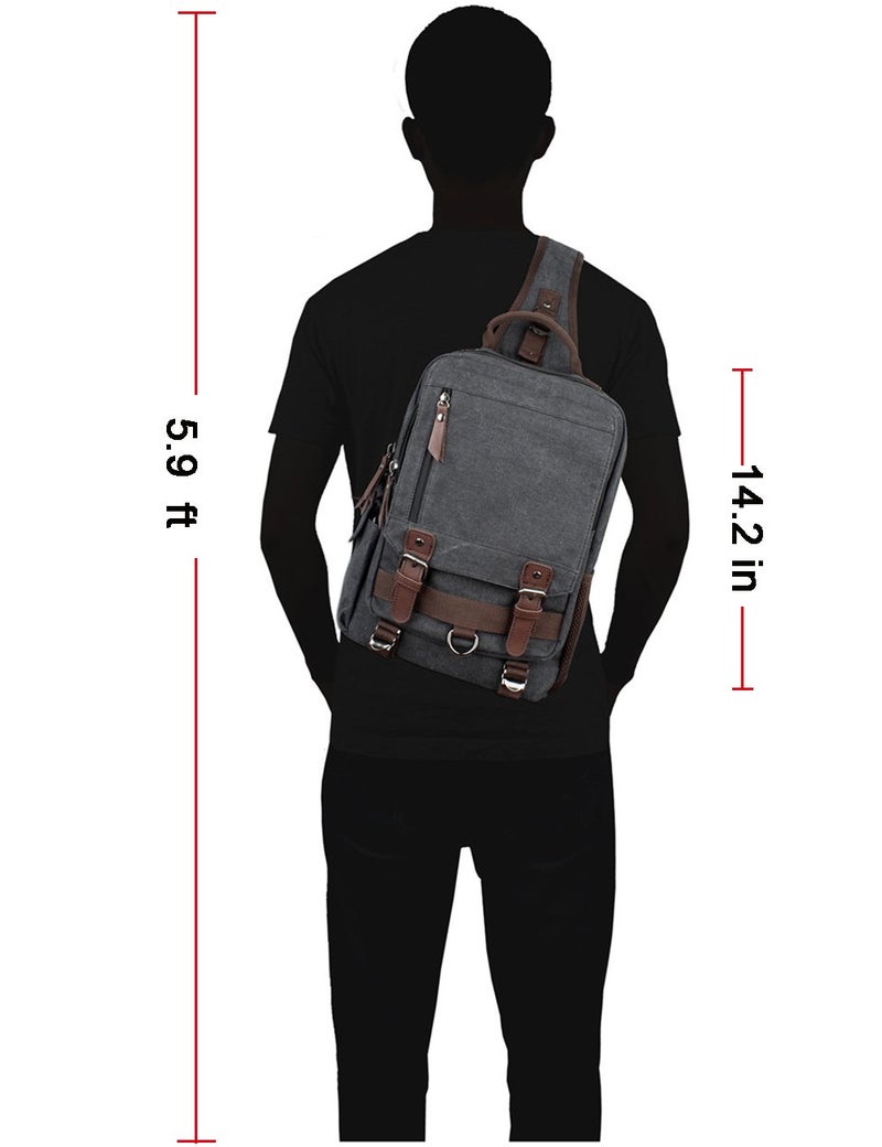 mygreen Sling Backpack for Men One Shoulder Single Strap Backpacks Canvas Cross Body Messenger Sling Bag Pack for Travel, Outdoor Sport - Image 3