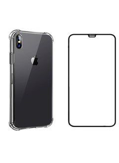 2in1 Screen Protector with Clear Case for Apple iPhone X Xs Clear