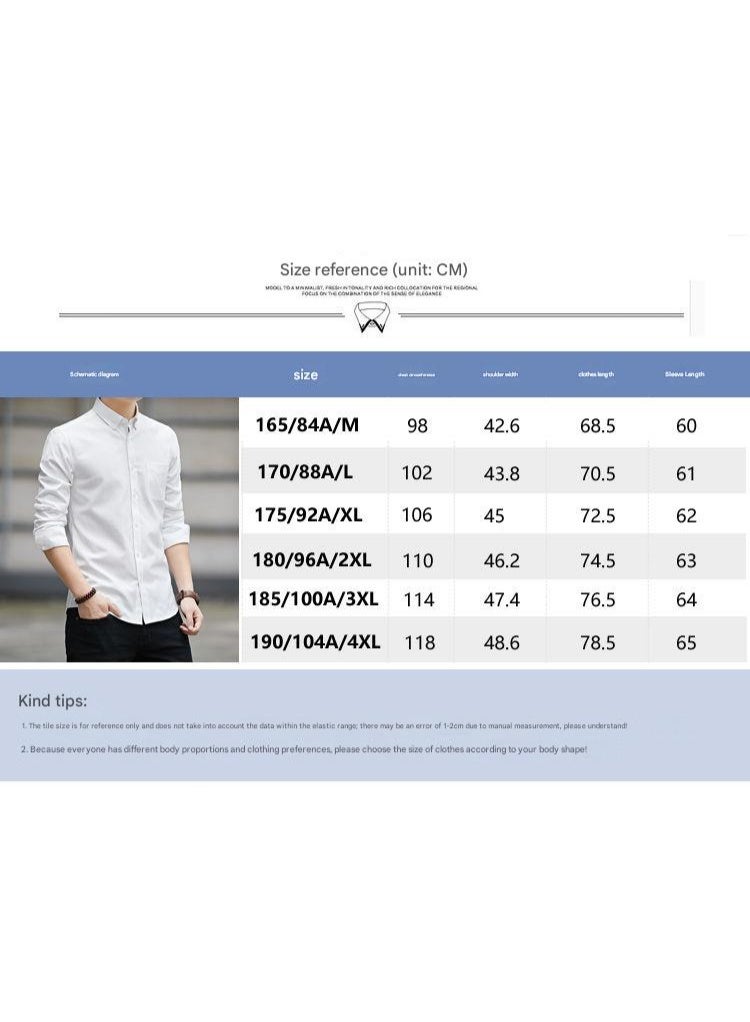 A.M Spring and autumn long-sleeved white shirt men's jacket, no ironing Oxford business formal casual shirt men - Image 2