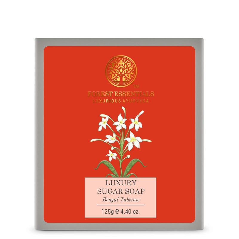 Forest Essentials Luxury Sugar Soap Bengal Tuberose 125g - Image 1