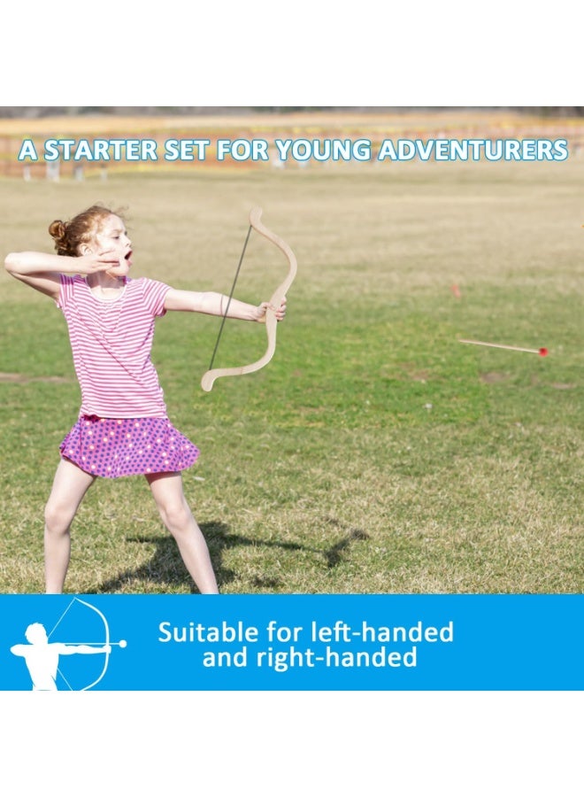 XiuWoo Kids Bow and Arrow Set, Wooden Bow and Arrow Toy Set with 3 Arrows, 3 Targets, and Pouch, Kid Active Physical Activity Educational Toys for Indoor & Outdoor Play for Boys and Girls - Image 4