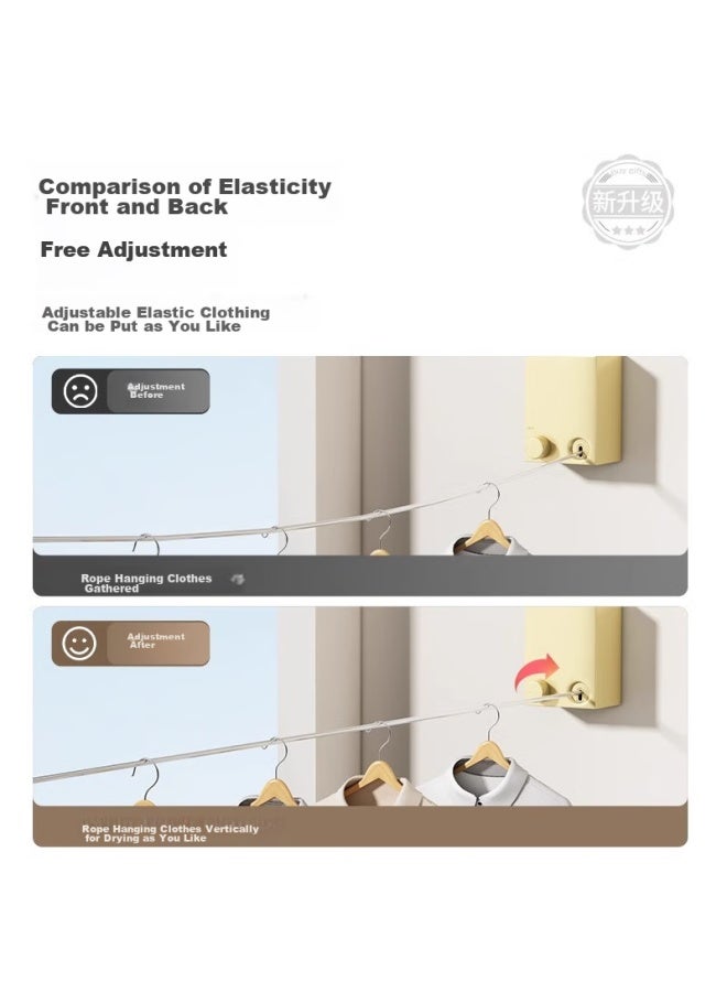 Additive Degree Jiadu Invisible Clothesline, Retractable Drying Rack For Clothes And Quilts, Indoor No-drill Extendable Balcony Steel Wire Rope Hanger - Image 2