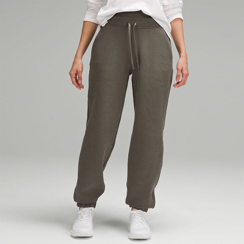 Womens Autumn High Waist Slim Joggers sage green - Image 1