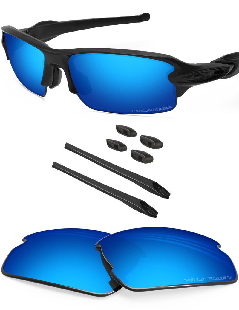 BLAZERBUCK BLAZERBUCK Polarized Replacement Lenses Sock Kit for Oakley Flak 20 OO9295 Ice Blue 