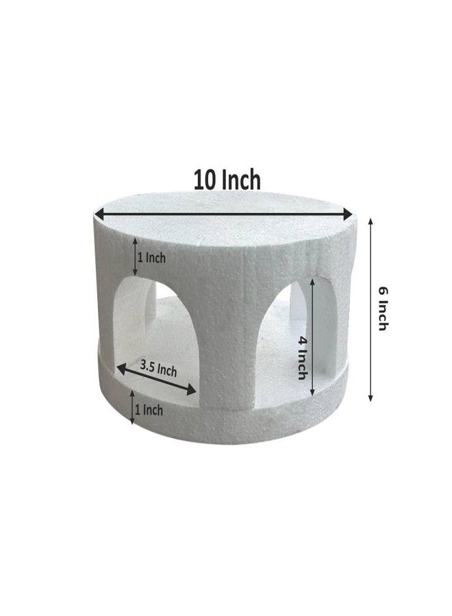 OM KRAFT Arch Cut Dummy Cake Stand – 10 Inch × 6 Inch (3.5 Inch Width × 4 Inch Height Arch Cut) High-Density Foam Dummy for Practice, Cake Decorating, Display & Artificial Cake Setup - Image 2