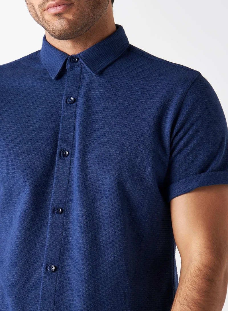 Iconic Textured Regular Fit Shirt