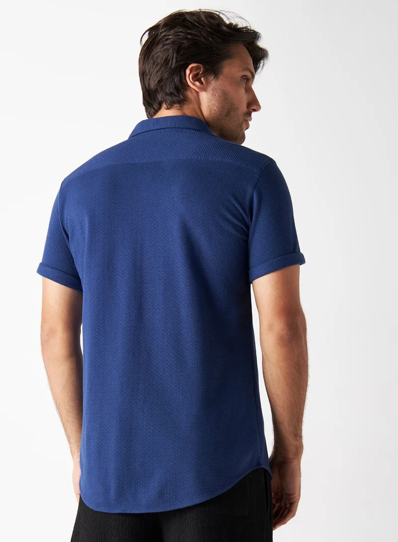 Iconic Textured Regular Fit Shirt