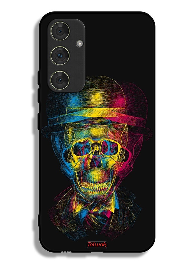 Tolwak Samsung Galaxy A54 5G Protective Case Cover Skull Colorful Hat Fantasy Art - Image 1