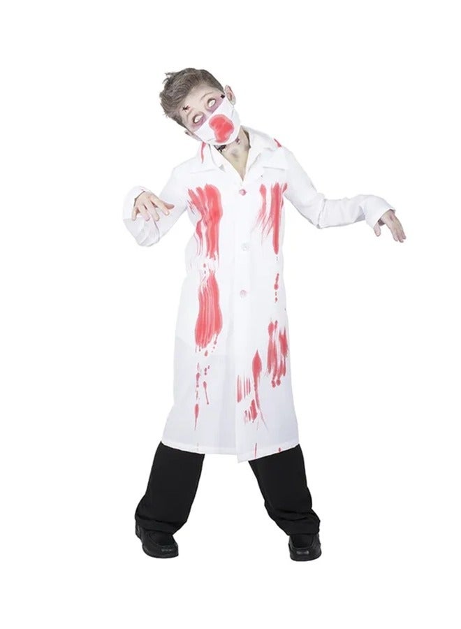 RUBIE'S Zombie Doctor Coat And Mask Kids  Costume-84504-L-7-8Y-White - Image 2