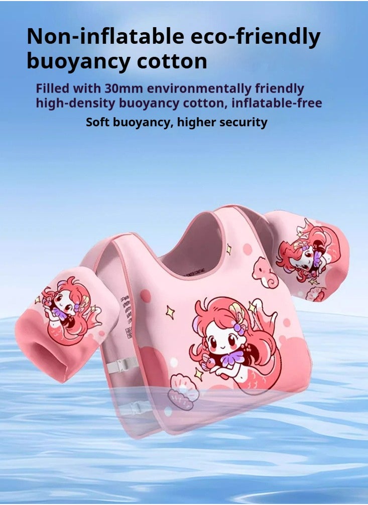 Dominy Non-inflatable children's buoyancy vest for boys and girls with floating sleeves, baby armbands, beginner buoyancy swimsuits,Baby Pool Float Fit 20-60 Lbs,2-7 years oldChildren Water Sports Learning Swim Training Equipment,Beach Supplies  - Image 2