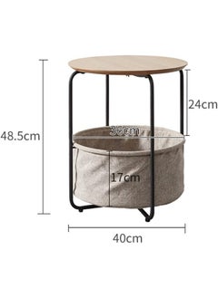 XiuWoo 2-Tier Nordic Round Coffee Table with Storage Bag – Sturdy Metal Frame End Table, Side Table, and Bedside Table  - Image 3