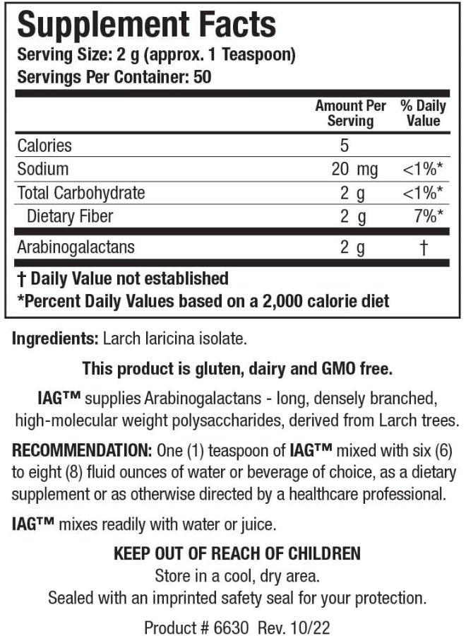 BIOTICS Research IAG Easy to Dissolve Prebiotic Powdered Formula - Image 2