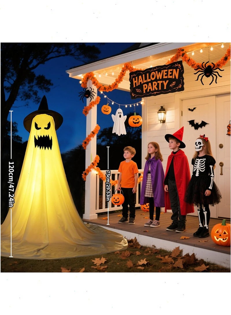 Yoawllty Halloween Decoration Ghost, Halloween Decorations with String Lights Battery Operated, Easy to Assemble, Light up Ghost for Home Party - Image 4