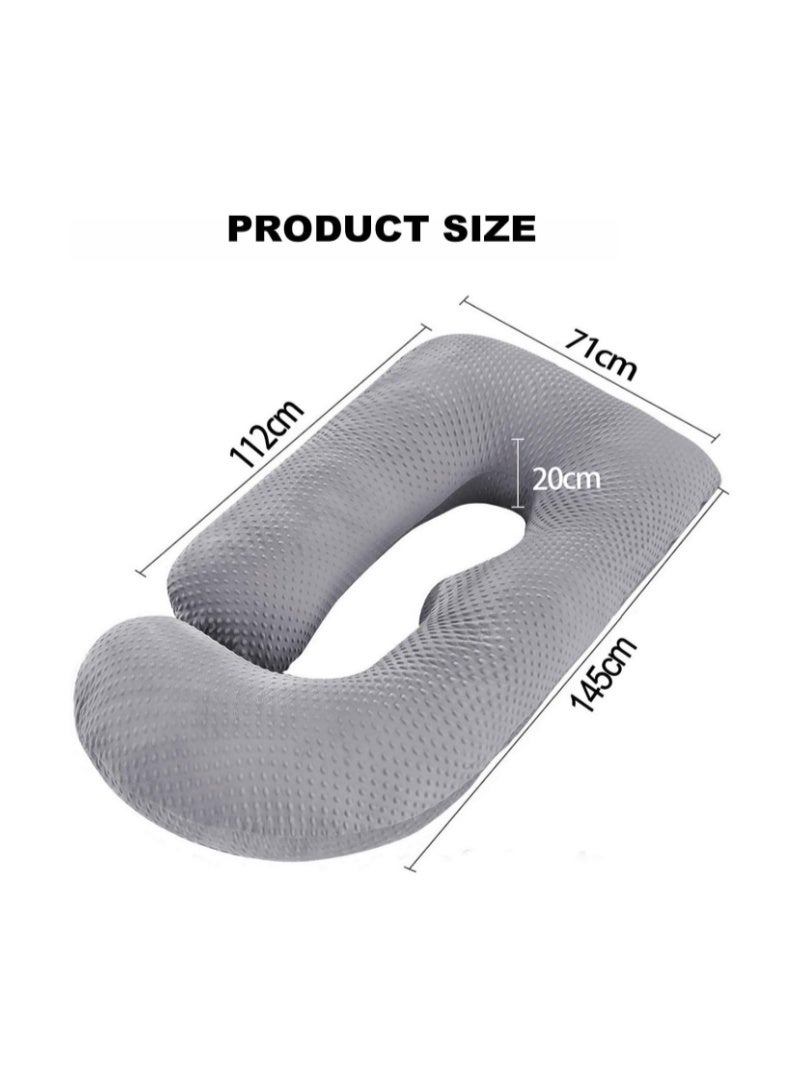 BLYPHOO Pregnancy Pillow, Full Body Support Maternity Pillow, Upgraded G Shaped Pillow for Pregnant Women with Zipper Removable Velvet Cover, BLYPHOO Pregnant Pillow for Sleeping and Nursing (Dark Gray) - Image 3
