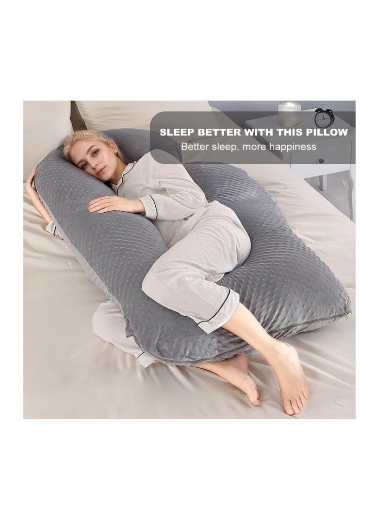 BLYPHOO Pregnancy Pillow, Full Body Support Maternity Pillow, Upgraded G Shaped Pillow for Pregnant Women with Zipper Removable Velvet Cover, BLYPHOO Pregnant Pillow for Sleeping and Nursing (Dark Gray) - Image 4