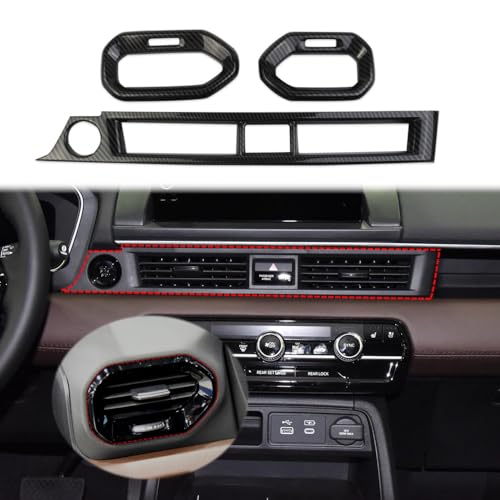 crosselec Carbon Fiber Center Console Dashboard AC Vent Air Conditioner Outlet Cover Trim Accessories for 20232026 Honda Pilot - Image 1