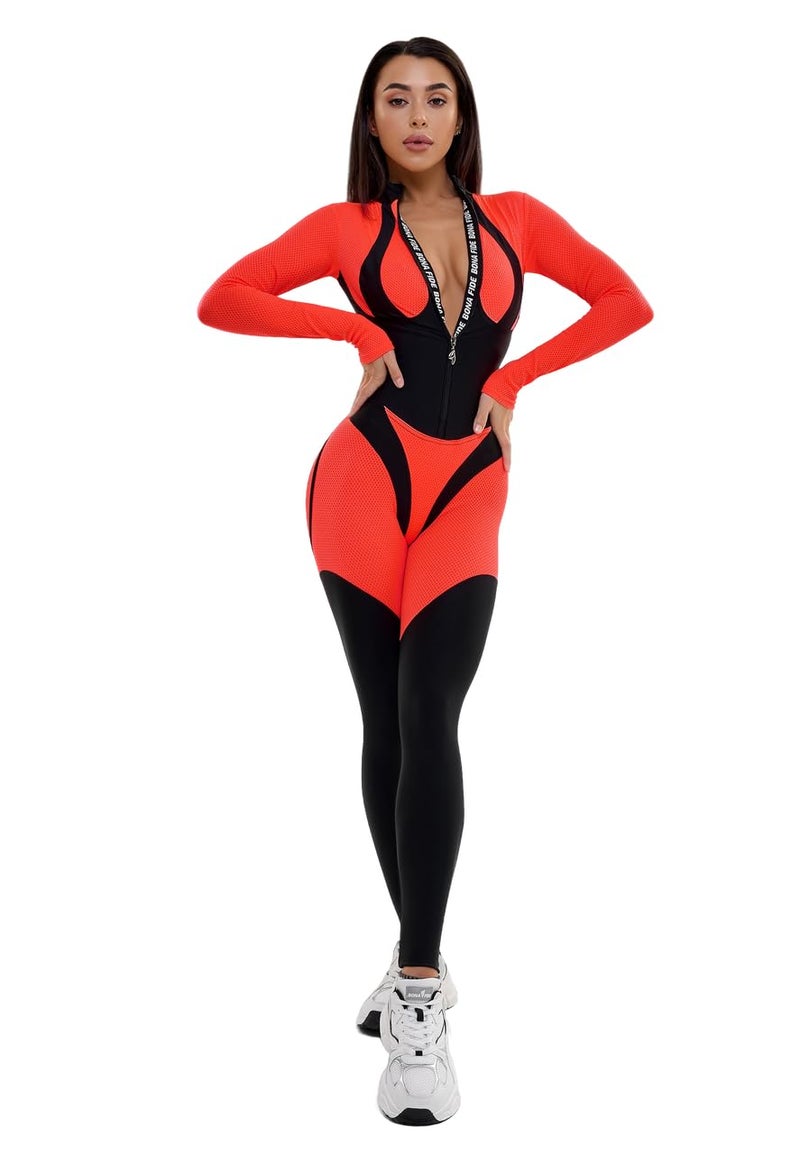 Bona Fide One Piece Workout Jumpsuits for Women - Athletic Romper Jumpsuit with Tummy Control and Butt Lifting for Yoga, Gym