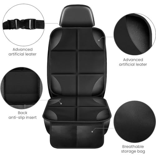STHIRA Car Seat Cover Protector,Waterproof 600D Fabric Car Seat Protector With 2 Storage Pockets Safe For Chilidrens,Anti-Slip&Resistant Pet Car Seat Protector Cooling Seat Cushion For Dogs,Suv,Sedan - Image 4