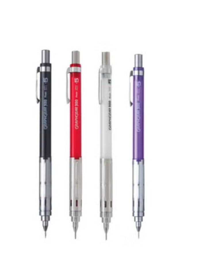 Pentel قلم رصاص ميكانيكي جراف جير 300 من 4 قطع برأس 0.5 مم متعدد الألوان - Image 1