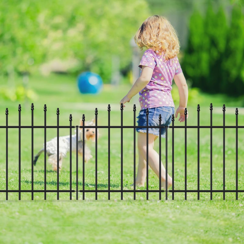 FOREHOGAR Metal Garden Fence 26 in H x 12 ft L, 6 Panels + 7 Stakes Border Dog Fence Panels Animal Barrier, No Dig Garden Fencing for Yard Patio Flower Bed Lawn Outdoor, Arch Black - Image 5